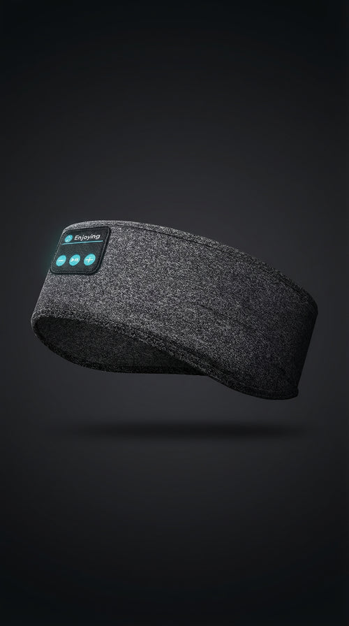 Enjoying Bluetooth Sleep Headband - front view with LED indicator